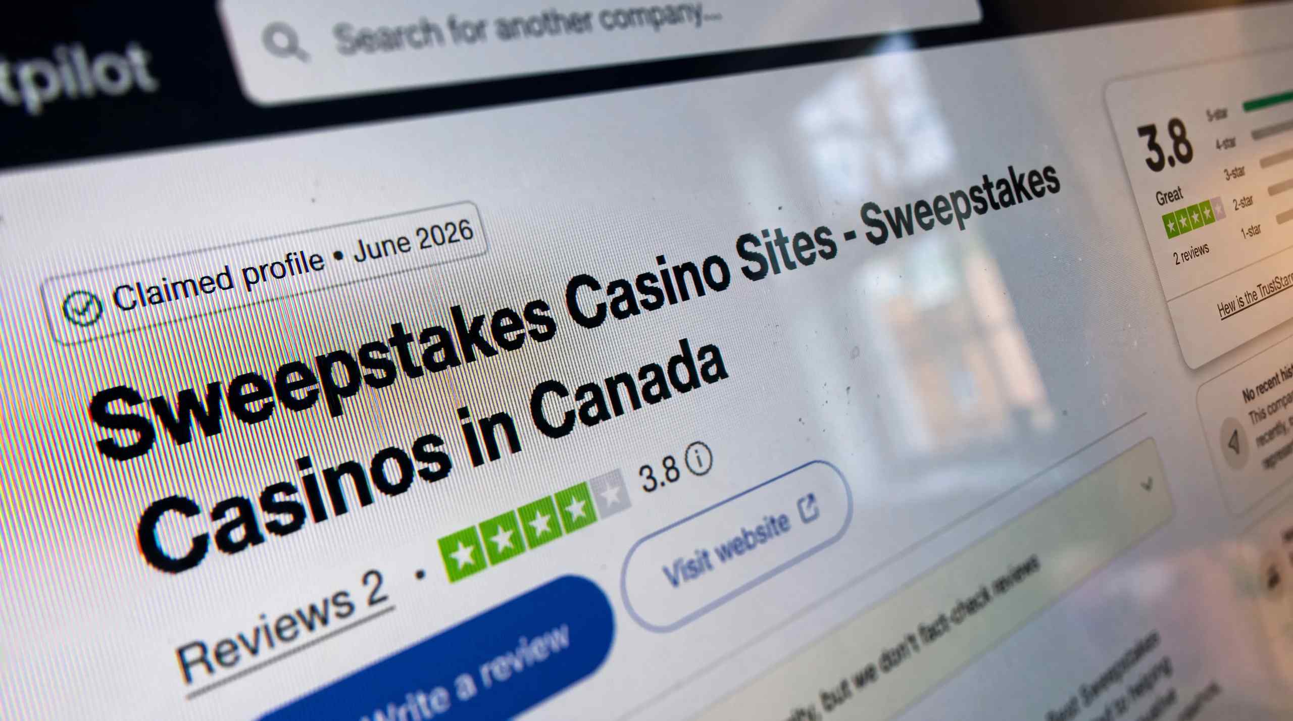Sweepstakes Casino reviews on Trustpilot